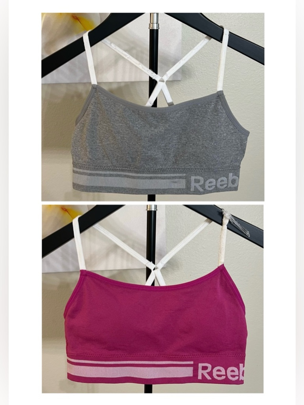2 FOR 1: Reebok Girls Seamless Sports Longline Bralettes! Size Medium.